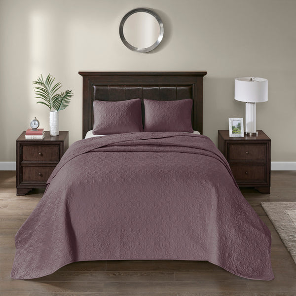 English Elm Reversible Madison Park Quebec Quilt Set Full/Queen - Cottage Stitch Texture, Antimicrobial, Soft Prewashed Cotton Fill B03597543