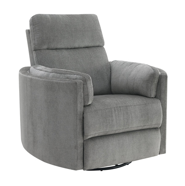 English Elm Sagen Charcoal Chenille Glider Recliner with Swivel, Pocket Coil Comfort, 9" Wall-Saver Design B2726P241793