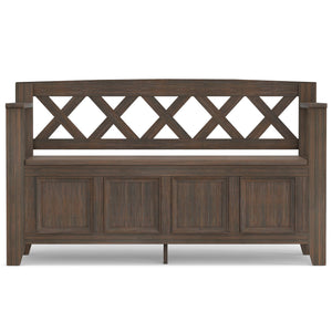 English Elm Amherst Solid Wood Entryway Storage Bench – Farmhouse Brown, Stylish Seating & Practical Storage Solution B136P158336