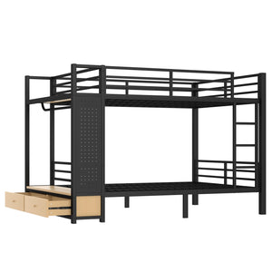 English Elm Full Size Pine Loft Bed House Frame with Slide Bookshelves and Moon Star Rails W1580S00555