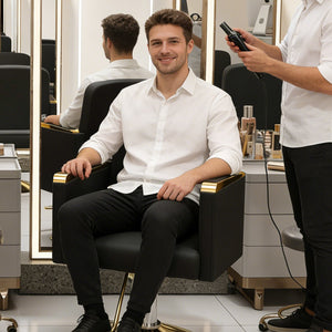 English Elm Hydraulic Salon Chair with Foot Pump Swivel Base for Barber Tattoo Spa Use W2700P410956
