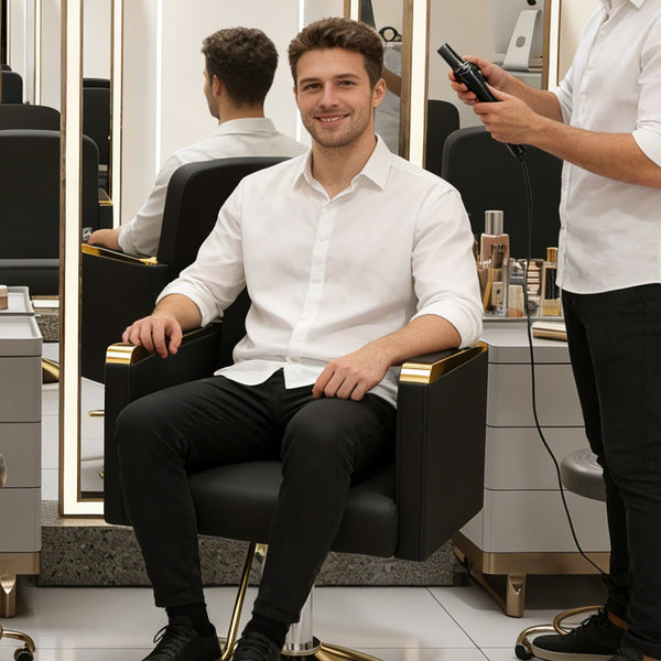 English Elm Hydraulic Salon Chair with Foot Pump Swivel Base for Barber Tattoo Spa Use W2700P410956