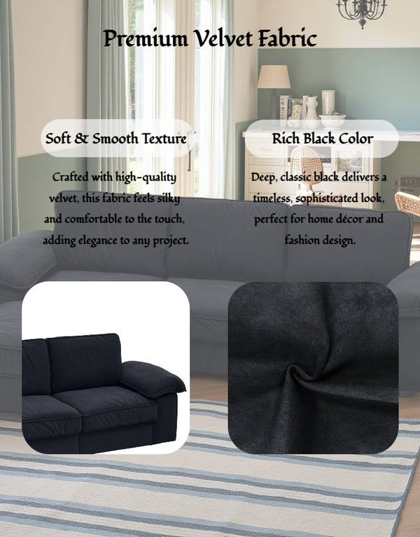 English Elm Fx-P20M-3S0-Bk Modern L-Shaped Sectional Sofa With Storage, Deep Cushions & Space-Saving Design W576S00234