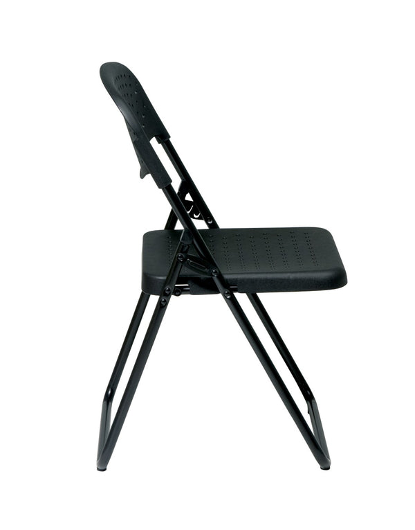 OSP Home Furnishings Folding Chair Ventilated Plastic Seat Commercial Grade Stackable for Office Events FC8000NP-3