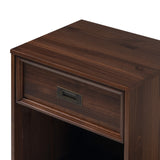 English Elm Walker Edison - Modern Solid Wood Framed-Drawer Nightstand – Walnut