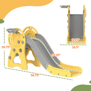 English Elm Qaba 3 in 1 Toddler Climber Slide Set with Basketball Hoop Duck Playroom Fun W2225P229339