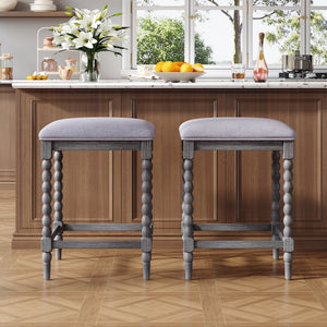 English Elm Christopher Knight Home® - 26''Counter 26'' Counter Stools Set Of 2 - Stylish Acacia Wood Frame, Foam-Padded Seats For Kitchen & Bar Use N780P339749G