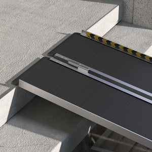 English Elm Homcom Folding Aluminum Wheelchair Ramp with Non-slip Grip and 600lb Capacity W2225P217469