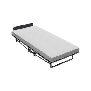 English Elm Metal Folding Bed Frame with 4" High-Density Foam Mattress, 300 lb Capacity, Compact 14" Foldable Rollaway with Wheels for Guests W1960P381470