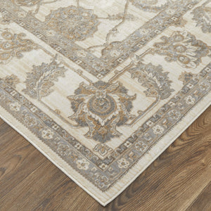 Feizy Rugs Celene Vintage-inspired Floral Rug - Elegant Neutral Palette, Power Loomed For Timeless Style Tan,Ivory,Brown Viscose,Polyester Cel39kzfbgegrye70