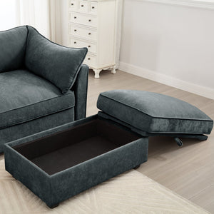 English Elm 2 Seater Sofa With Hidden Storage, Crescent Armrests, Durable Chenille - Perfect For Small Spaces! W3041S00192