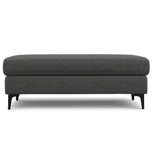 English Elm Ava Mid Century Upholstered Bench Ottoman with Powder Coated Legs for Living Room Gray B136P436945