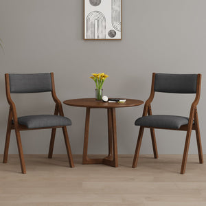 English Elm Upholstered Folding Dining Chair with Ergonomic High Back, Plush Sponge Cushion, Portable & No Assembly Required Dawn Grey,Walnut W2336P254028