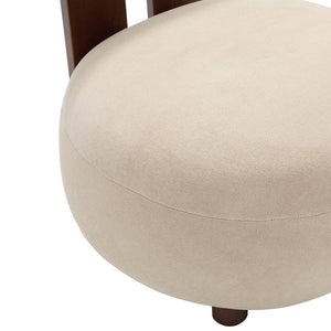 English Elm Modern Sculptural Velvet Accent Chair with Solid Wood Legs for Eclectic Living Spaces Light Brown,Walnut N776P420637B