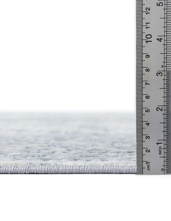 Unique Loom Chateau Wilson Machine Made Border Rug Dark Blue, Gray/Ivory 7' 1" x 7' 1"