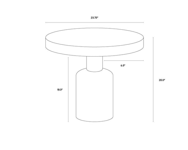 Sunpan Elmira Elegant Round Side Table with Grey Faux Marble Finish for Chic Indoor & Outdoor Spaces