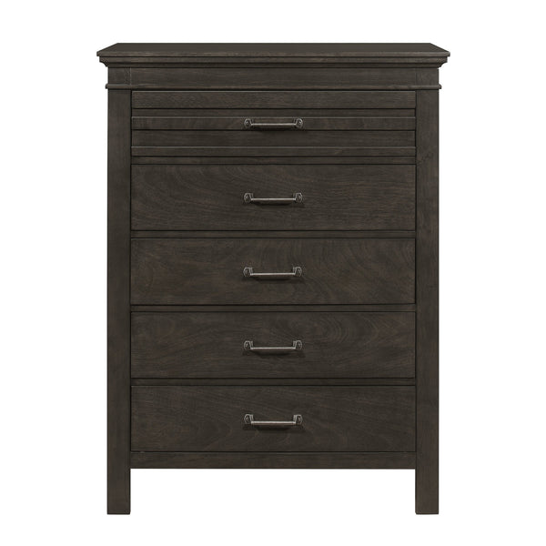 English Elm 1pc Blaire Farm Charcoal Gray Finish 7-Drawer Transitional Dresser with Okume Veneer, Rustic Appeal and Fixed Pulls Charcoal grey 38.75 L x 19.25 W x 51 H B011P220617