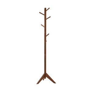 English Elm 6 Hook Freestanding Wood Coat Rack Hat Hanger Walnut – Stylish Mid-Century Entryway Organizer with 6 Slanted Hooks for Coats, Hats, Scarves B016P381117