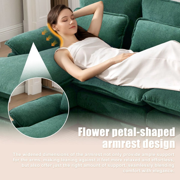 English Elm United We Win U Shaped Cloud Couch - 110" Modular Sectional Sofa With Memory Foam & Storage Pockets W1568S00216-GIGA