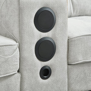 English Elm Swivel Barrel Accent Chair Chenille Tufted Round Club Seat for Living Room Lounge Light Grey N719S002290A