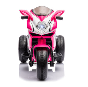 English Elm 6v Kids Ride on Motorcycle with Led Wheels Mp3 Player and Sport Bike Style for Toddlers Pink W1760110305