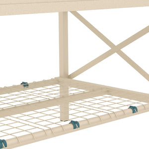 English Elm Outsunny Elevated Garden Bed With Galvanized Steel Frame, Storage Shelf & Easy-Access Planter Box W2225P200468-GIGA