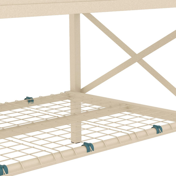 English Elm Outsunny Elevated Garden Bed With Galvanized Steel Frame, Storage Shelf & Easy-Access Planter Box W2225P200468-GIGA