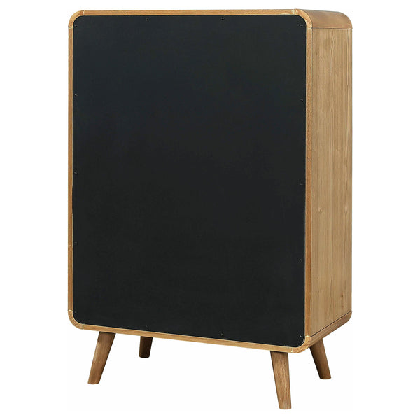 English Elm Winston Five Drawer Ash Veneer Chest Mid Century Bedroom Storage with Felt Lined Top B062P451715