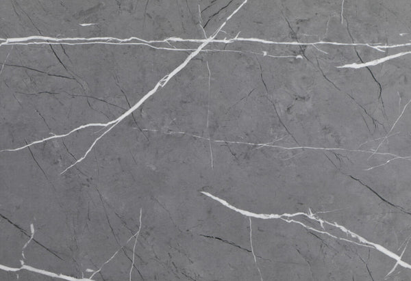 English Elm VHONG Solid Wood Dining Table in Dark Gray Finish — Transitional Clipped Corners, Durable MDF & Rubberwood B201P226146