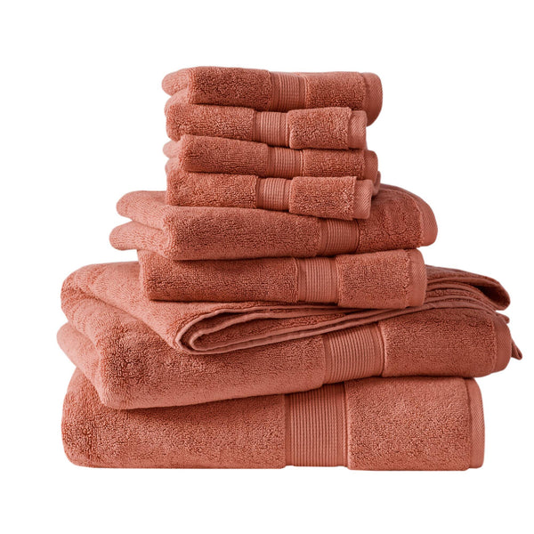 JLA Home Madison Park Signature - Ultra-Soft 100% Cotton Towels with 800 GSM Plush Pile, Antimicrobial Finish and Oeko-Tex Safety Coral MPS73-195