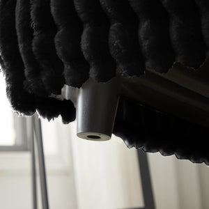 English Elm Plush Corduroy Ottoman with High-Density Sponge and Solid Wood Frame for Living Room & Office Seating Black W1885P346915