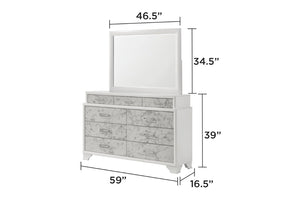English Elm Soul Modern Style Queen 4Pc Bedroom Set - Elegant Design With Usb-C, Bluetooth, And Marble Accents B009S01613-GIGA