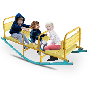 English Elm Kindergarten Triple Seat Seesaw Steel Frame Eva Foam Outdoor Playground Rocker W1408P280673
