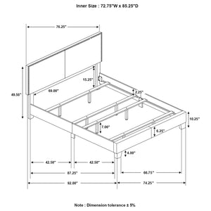 English Elm Guyancourt Charcoal Upholstered California King Bed - Modern Elegance With Nailhead Trim Design B062P333424