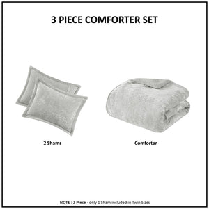 English Elm Full/Queen Mira Crushed Velvet Sherpa Reversible Comforter Set — Luxe Cozy Hypoallergenic, Dustproof, OEKO-TEX Certified Machine Washable Grey 11.02 L x 19.69 W x 11.02 H B035129822