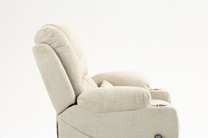English Elm Lounge Electric Lift Recliner Chair With 180° Flat Lay, Dual Cup Holders & Soft Velvet Comfort W547S00049