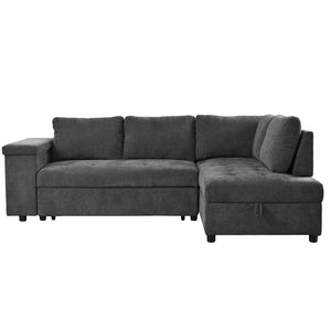English Elm Mirod L Shaped Sleeper Sectional with Hidden Storage and Fold Out Bed for Apartments N760S0000030G