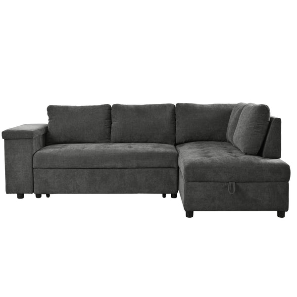 English Elm Mirod L Shaped Sleeper Sectional with Hidden Storage and Fold Out Bed for Apartments N760S0000030G