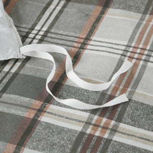 English Elm Plaid Twin/Twin XL Duvet Cover Set - 100% Microfiber, Anti-Microbial, Soft Printed Plaid with Solid Reverse B035P294219