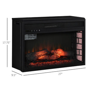 English Elm Retro Recessed Electric Fireplace Insert with Log Ember Glow and Remote Control T3971P416198