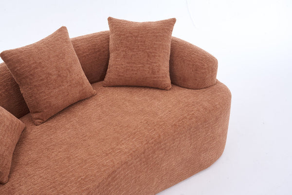 English Elm Ly-025s Chenille Curved Loveseat Compact Sofa with Spring Support for Small Spaces W2231P495049