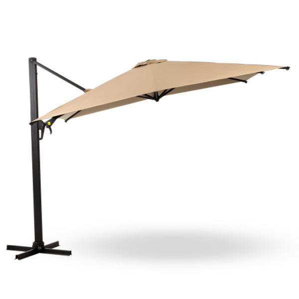 English Elm 10 Ft Square Cantilever Patio Umbrella Upf 50 Offset Canopy with 360 Rotation Khaki B082P454952