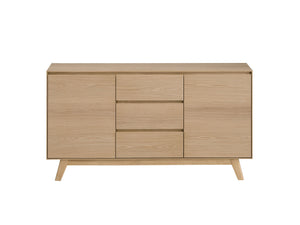 English Elm Kasem Oak Finish Server with Felt-Lined Drawer, Safety Stop, Spacious Shelf & Durable Oak Veneer Finish B2726P246305