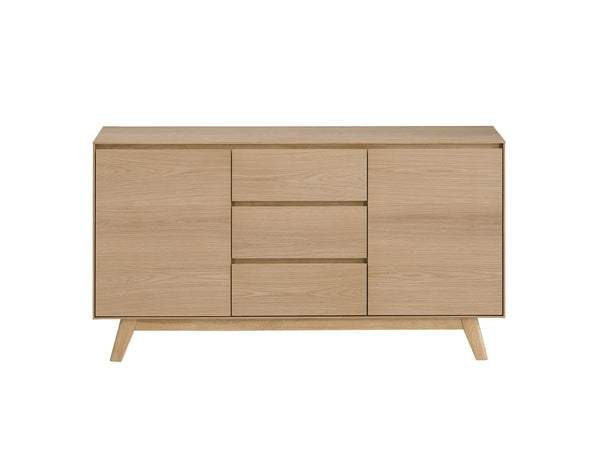 English Elm Kasem Oak Finish Server with Felt-Lined Drawer, Safety Stop, Spacious Shelf & Durable Oak Veneer Finish B2726P246305