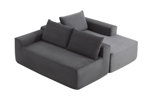 English Elm 105.7"cloud U-shaped Sectional Plush Corduroy Sofa Deep Seat Lounge for Living Room W3975S00023