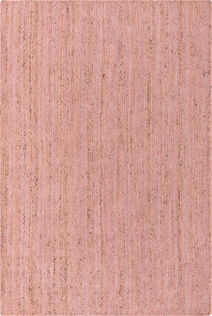 Unique Loom Braided Jute Dhaka Hand Braided Solid Rug Light Pink,  6' 1" x 9' 0"