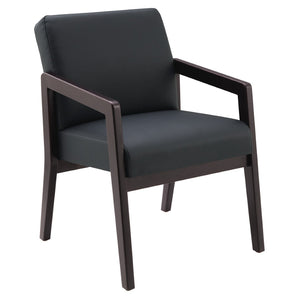 OSP Home Furnishings Wood Guest Chair with Cherry Finish Frame and Memory Foam Seat for Executive Offices Espresso WD588-U6