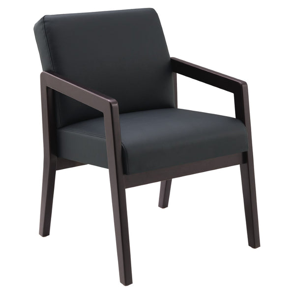 OSP Home Furnishings Wood Guest Chair with Cherry Finish Frame and Memory Foam Seat for Executive Offices Espresso WD588-U6