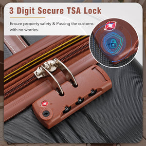 English Elm Hardshell Abs Spinner Luggage Set Four Piece Expandable Tsa Lock Travel Suitcases Black N732P170218B