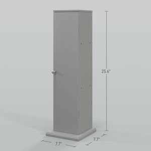 English Elm Corner Three Tier Bathroom Storage Cabinet with Magnetic Door and Top Access Opening T3971P470759